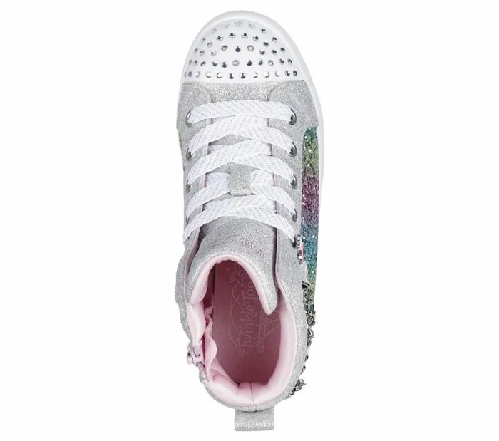 Skechers TwiLites8211 Charm Glitz Silver Multi Kids Athletic Shoes and Sneakers