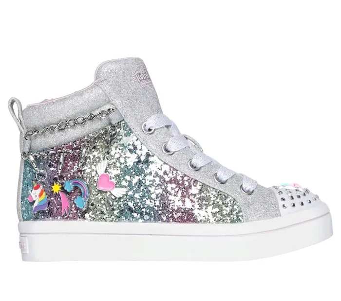 Skechers TwiLites8211 Charm Glitz Silver Multi Kids Athletic Shoes and Sneakers Skechers TwiLites8211 Charm Glitz Silver Multi Kids Athletic Shoes and Sneakers