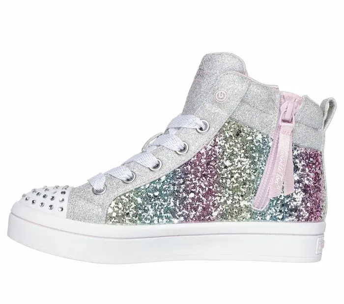 Skechers TwiLites8211 Charm Glitz Silver Multi Kids Athletic Shoes and Sneakers Skechers TwiLites8211 Charm Glitz Silver Multi Kids Athletic Shoes and Sneakers