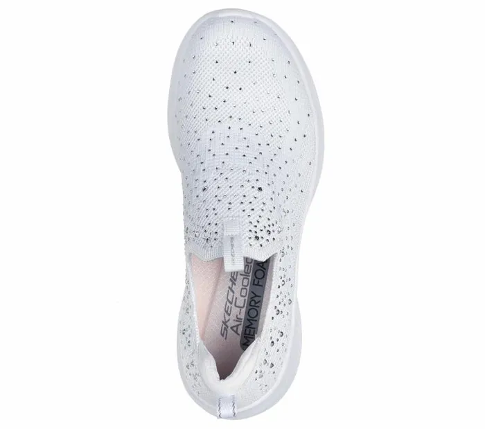 Skechers Ultra Flex 30 8211 Glam Night White Silver Women Athletic Sneakers Skechers Ultra Flex 30 8211 Glam Night White Silver Women Athletic Sneakers