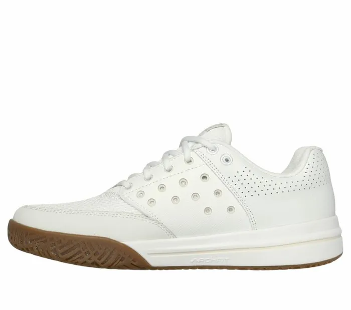 Skechers Viper Court Luxe White Gray Women Athletic Sneakers