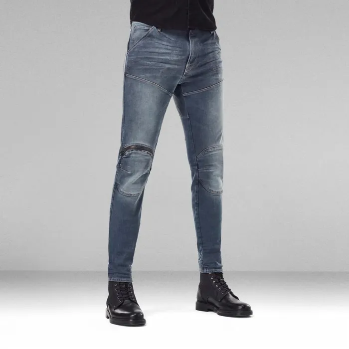 Skinny Men GStar RAW 5620 3D Zip Knee Skinny Jeans Worn In Smokey Night