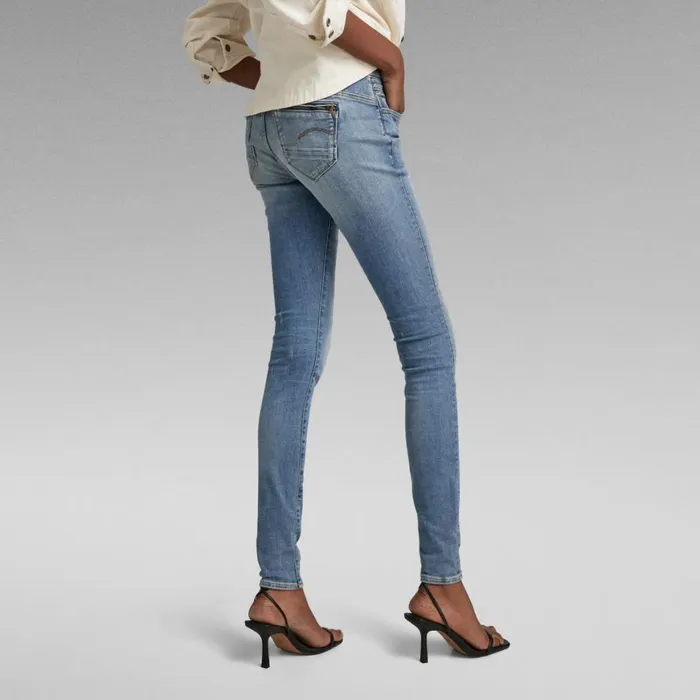 Skinny Women GStar RAW Midge Zip Mid SkinnyJeans Light Vintage Aged Destroy