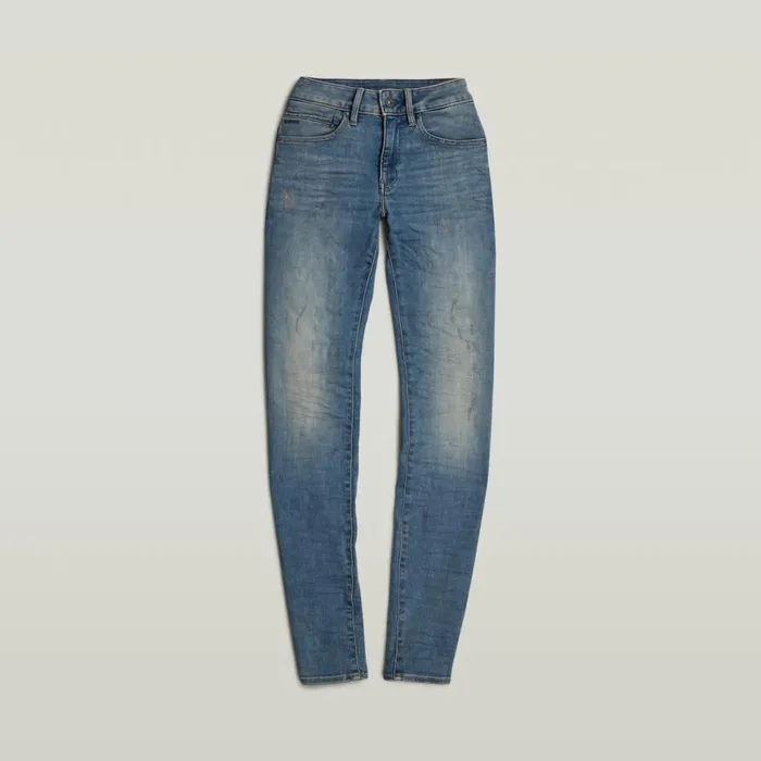 Skinny Women GStar RAW Midge Zip Mid SkinnyJeans Light Vintage Aged Destroy