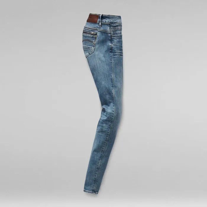 Skinny Women GStar RAW Midge Zip Mid SkinnyJeans Light Vintage Aged Destroy
