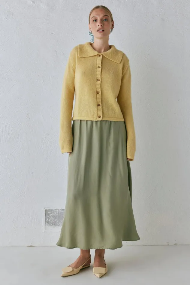 Skirts Women VRG GRL Solara Midi Skirt Sage Skirts Women VRG GRL Solara Midi Skirt Sage