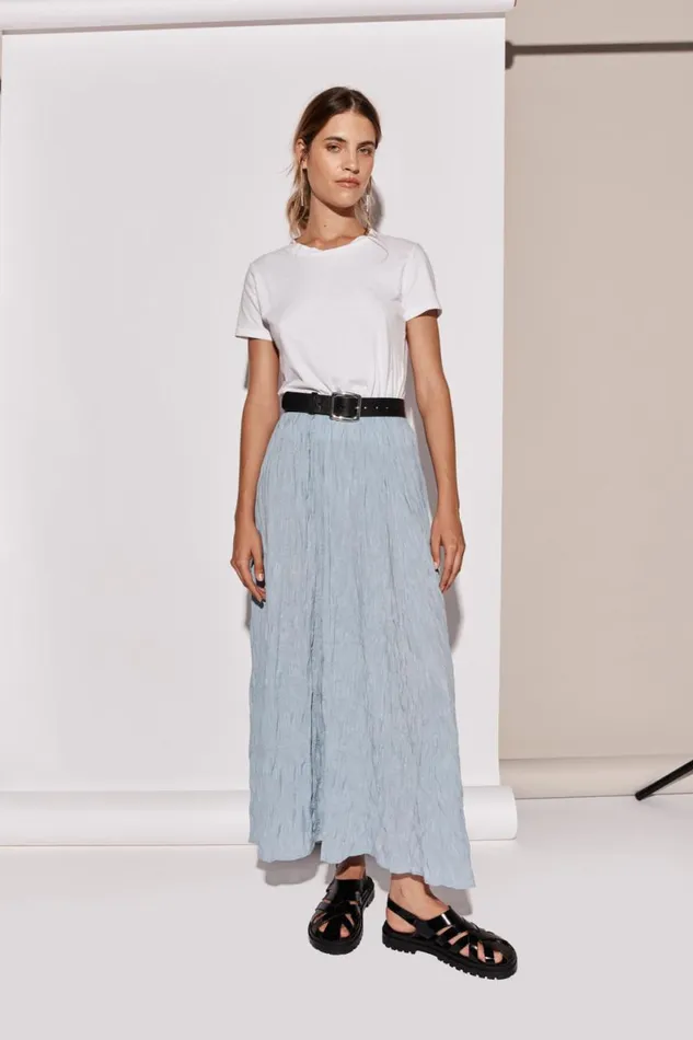 Skirts Women VRG GRL Solara Midi Skirt Sky