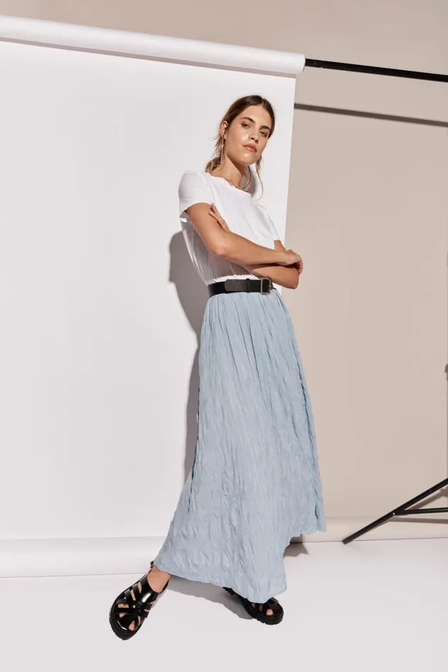 Skirts Women VRG GRL Solara Midi Skirt Sky Skirts Women VRG GRL Solara Midi Skirt Sky