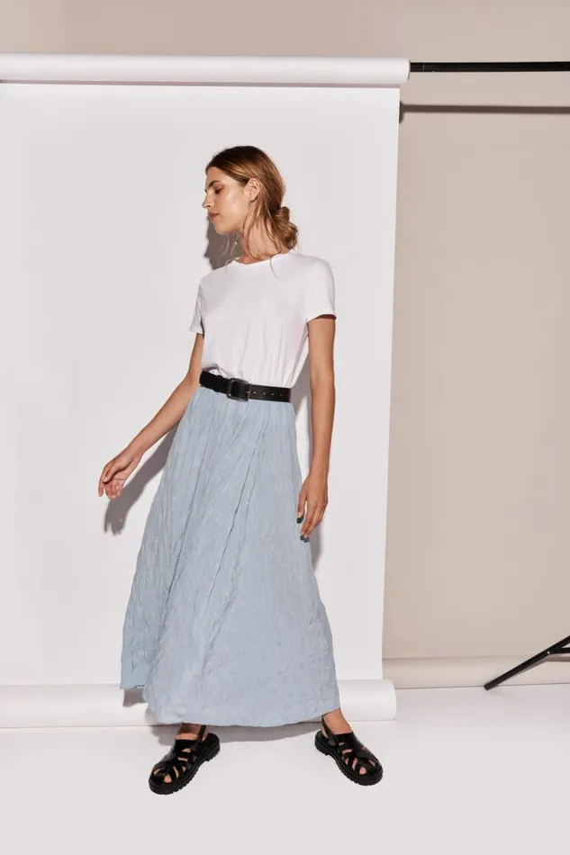 Skirts Women VRG GRL Solara Midi Skirt Sky Skirts Women VRG GRL Solara Midi Skirt Sky