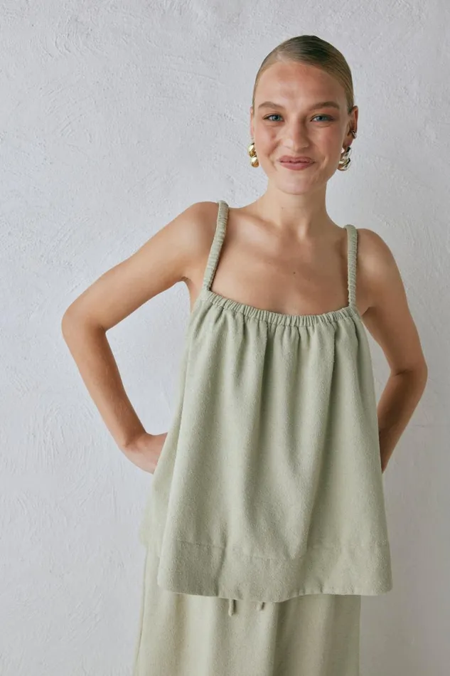 Sleeveless Women VRG GRL Etta Top Sage