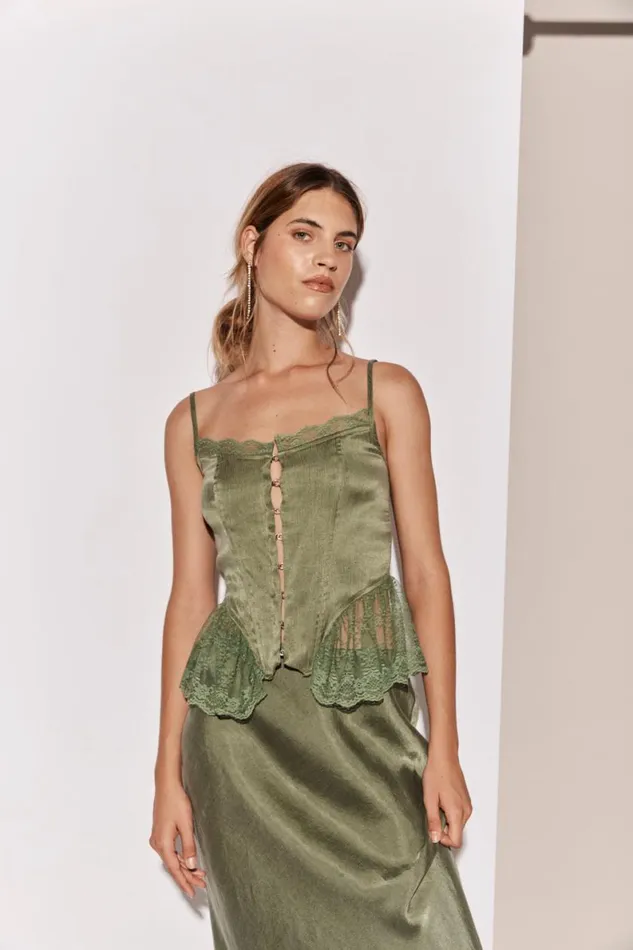 Sleeveless Women VRG GRL Rhapsody Top Forest