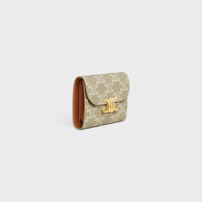 Small Wallet Triomphe In Triomphe Canvas Grege Women CELINE WALLETS Small Wallet Triomphe In Triomphe Canvas Grege Women CELINE WALLETS