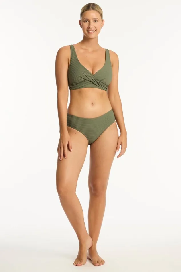 Spinnaker Mid Bikini Pant Spinnaker Khaki Women Sea Level Bottoms