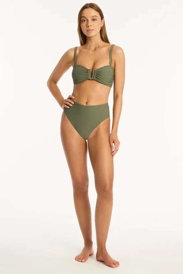 Spinnaker Retro High Waist Pant Spinnaker Khaki Women Sea Level Bottoms