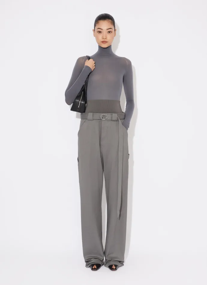 Steel CARGO TROUSERS WITH KNIT BAND Women Alaa Pants and Shorts