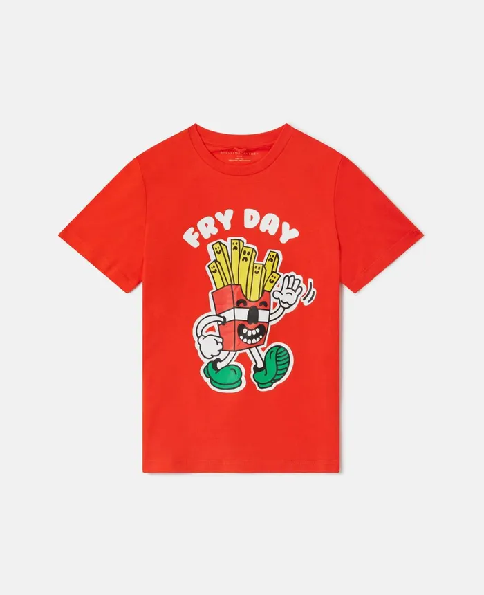 Stella McCartney 039Fry Day039 Print TShirt Red Kids TShirts And Sweatshirt