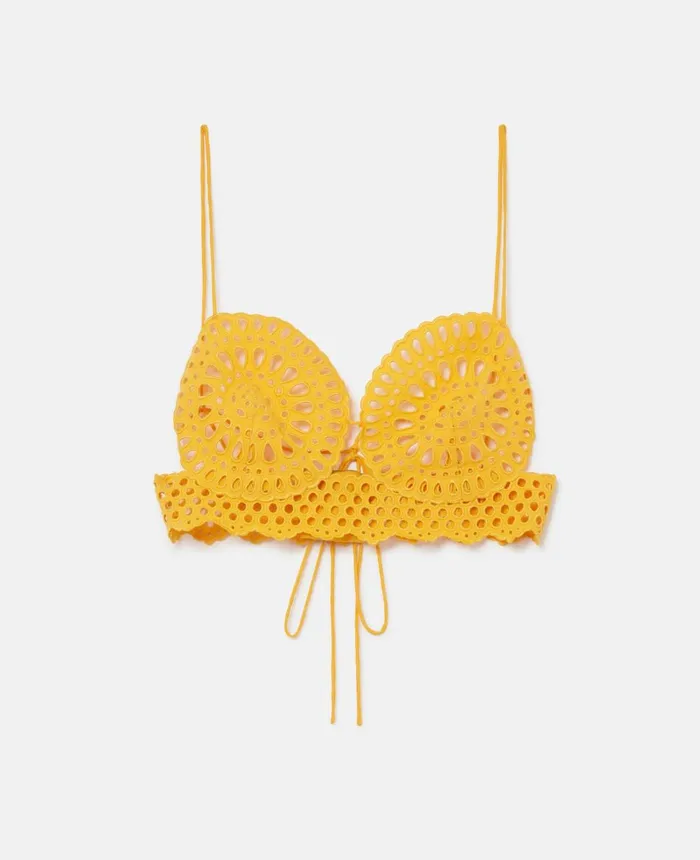 Stella McCartney Broderie Anglaise Cami Top Sunflower Yellow Women Shirts And Tops Stella McCartney Broderie Anglaise Cami Top Sunflower Yellow Women Shirts And Tops