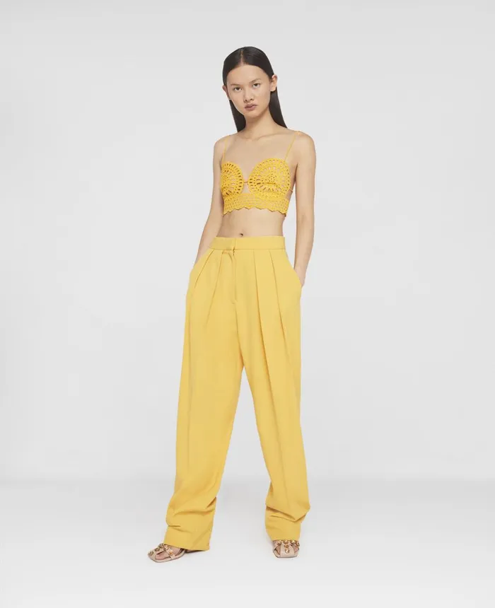 Stella McCartney Broderie Anglaise Cami Top Sunflower Yellow Women Shirts And Tops Stella McCartney Broderie Anglaise Cami Top Sunflower Yellow Women Shirts And Tops