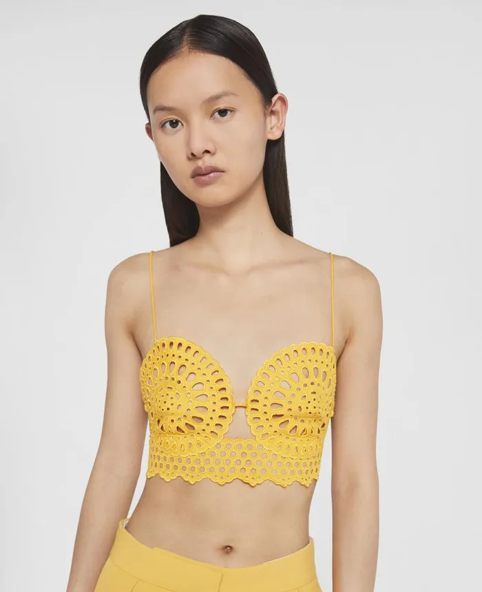Stella McCartney Broderie Anglaise Cami Top Sunflower Yellow Women Shirts And Tops Stella McCartney Broderie Anglaise Cami Top Sunflower Yellow Women Shirts And Tops