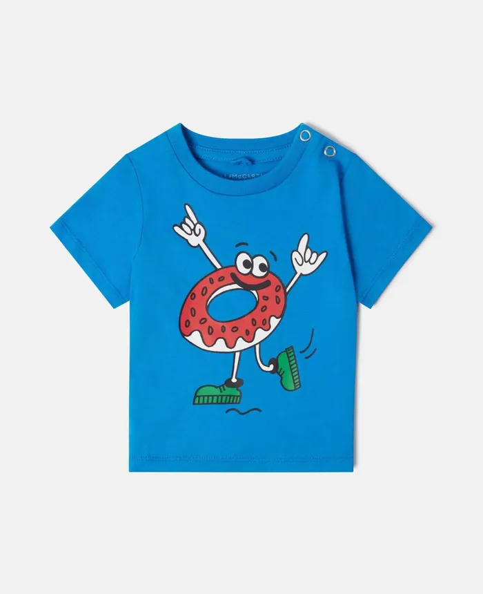 Stella McCartney Donut Print TShirt Blue Kids Sweatshirt And TShirts