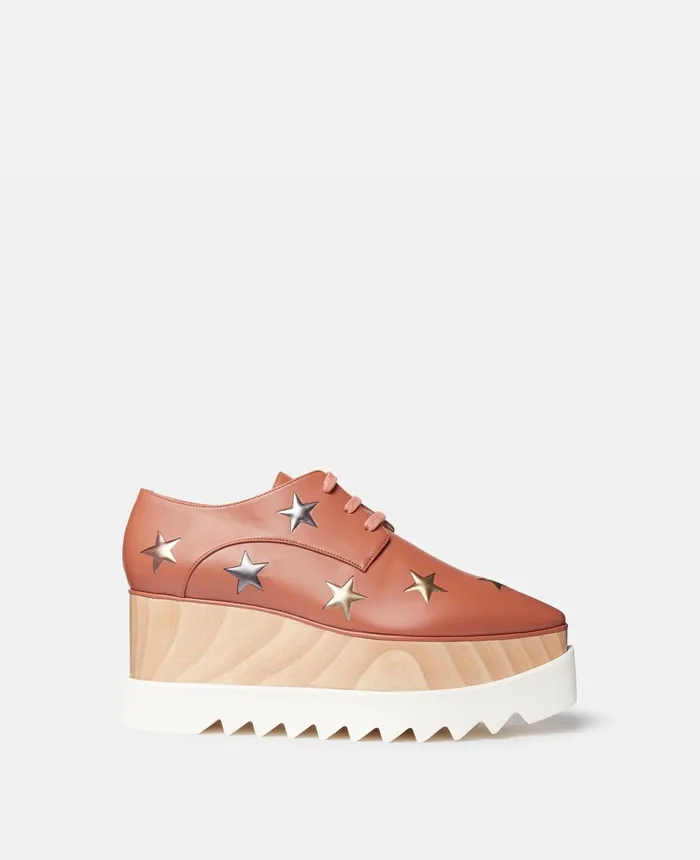 Stella McCartney Elyse 3D Stars Platform Shoes Brandy Women Wedges