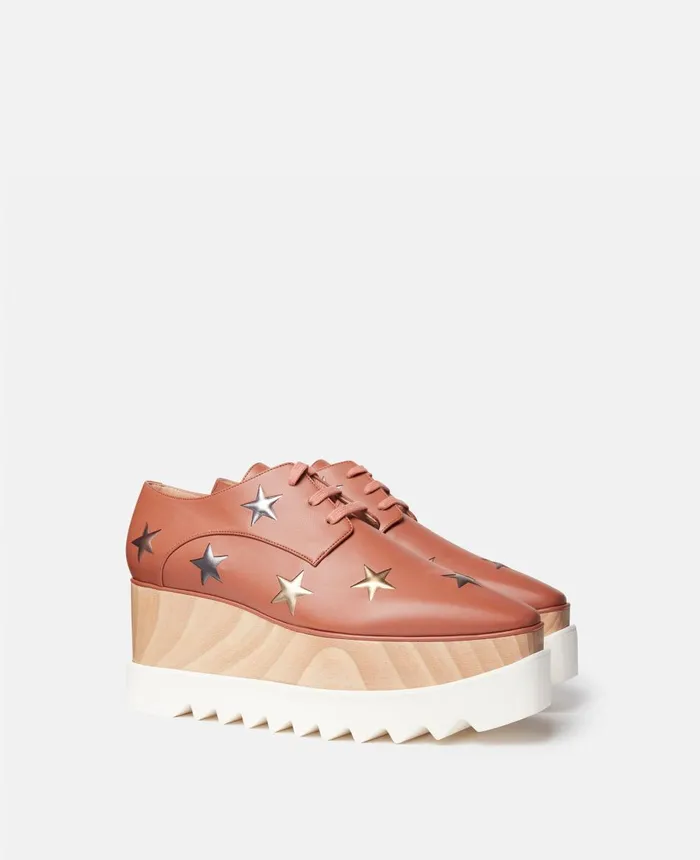Stella McCartney Elyse 3D Stars Platform Shoes Brandy Women Wedges