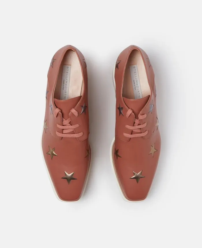 Stella McCartney Elyse 3D Stars Platform Shoes Brandy Women Wedges
