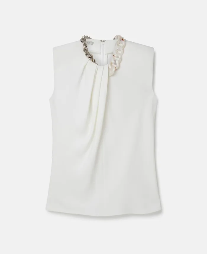 Stella McCartney Falabella Chain Top White Women Sweatshirts And TShirts