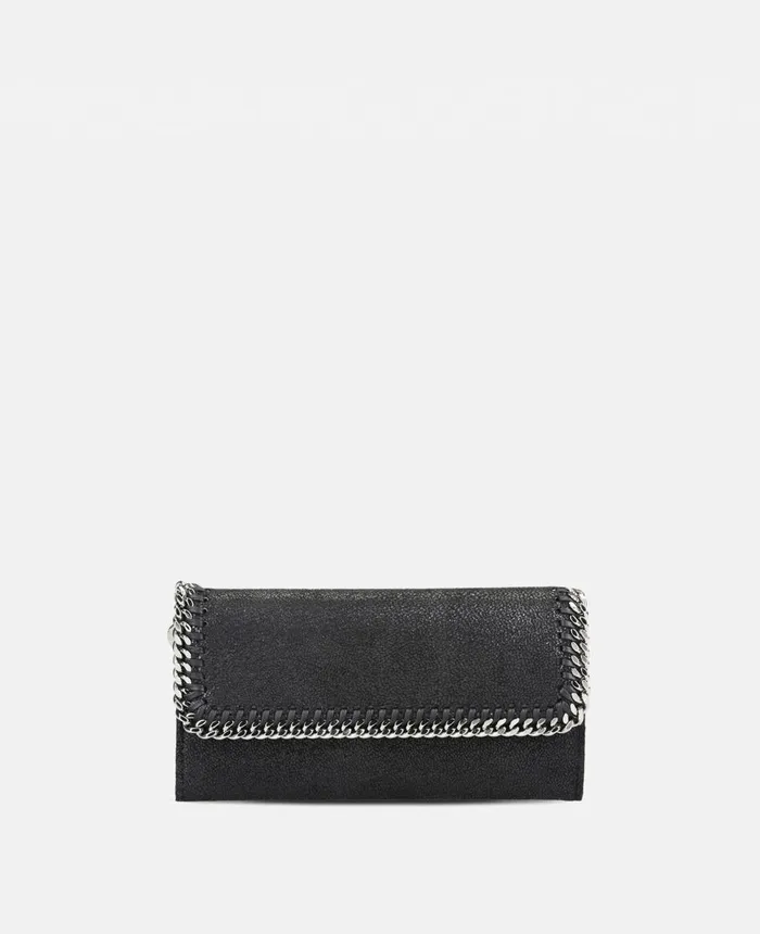 Stella McCartney Falabella Continental Wallet Black Women Long Wallets