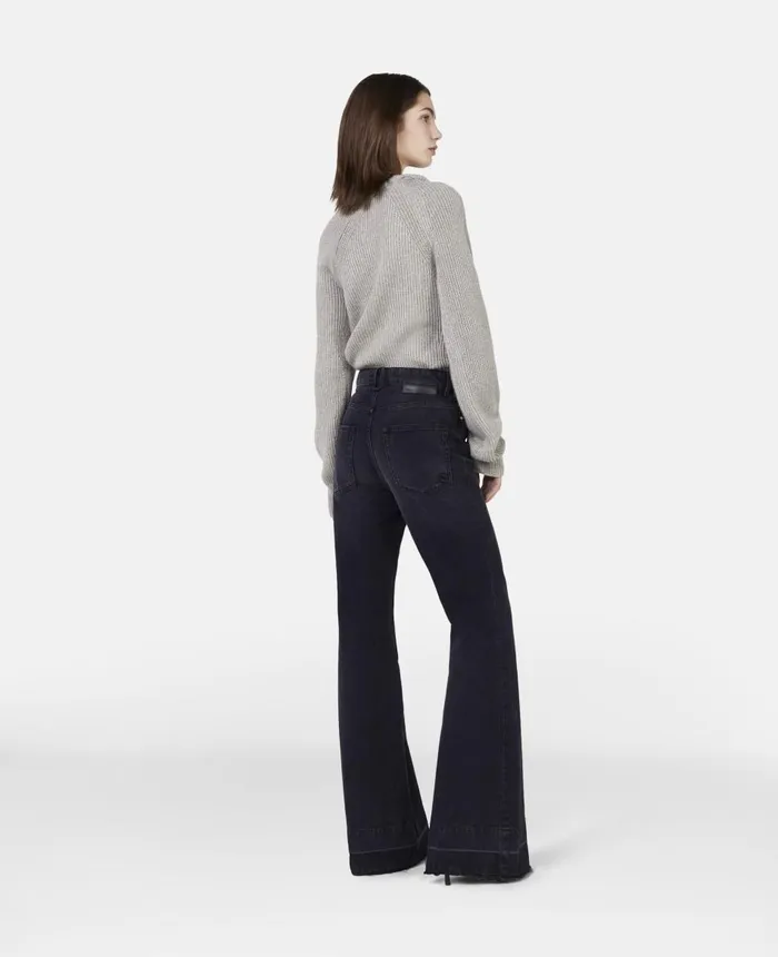 Stella McCartney Falabella Flared Leg Jeans Black Women Trousers And Shorts