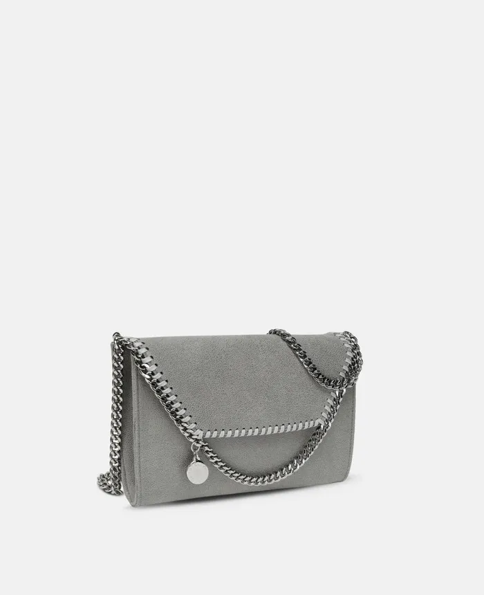 Stella McCartney Falabella Mini Shoulder Bag Grey Women Mini Bags And Clutches Stella McCartney Falabella Mini Shoulder Bag Grey Women Mini Bags And Clutches