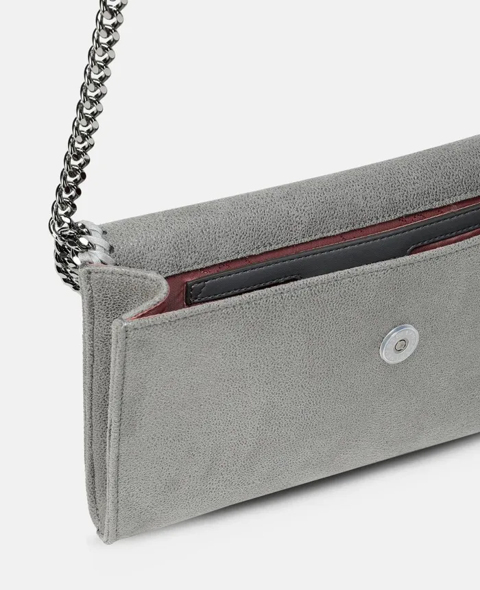 Stella McCartney Falabella Mini Shoulder Bag Grey Women Mini Bags And Clutches Stella McCartney Falabella Mini Shoulder Bag Grey Women Mini Bags And Clutches