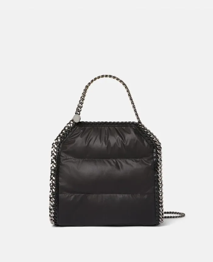 Stella McCartney Falabella Quilted Eco Nylon Mini Tote Bag Black Women Mini Bags And Clutches Stella McCartney Falabella Quilted Eco Nylon Mini Tote Bag Black Women Mini Bags And Clutches
