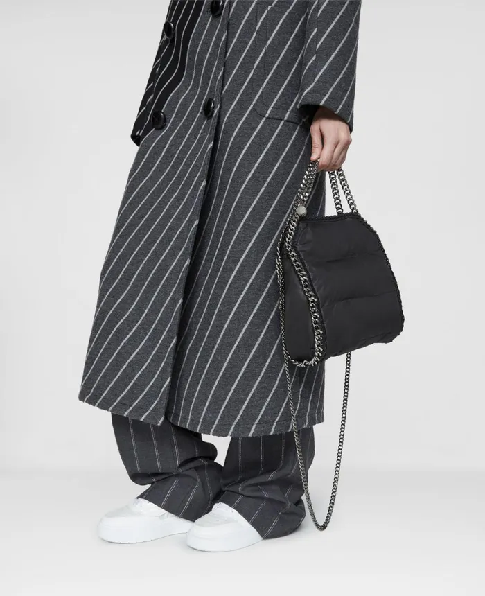 Stella McCartney Falabella Quilted Eco Nylon Mini Tote Bag Black Women Mini Bags And Clutches