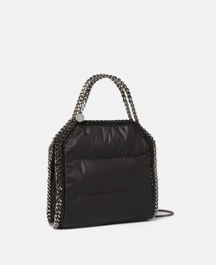 Stella McCartney Falabella Quilted Eco Nylon Mini Tote Bag Black Women Mini Bags And Clutches