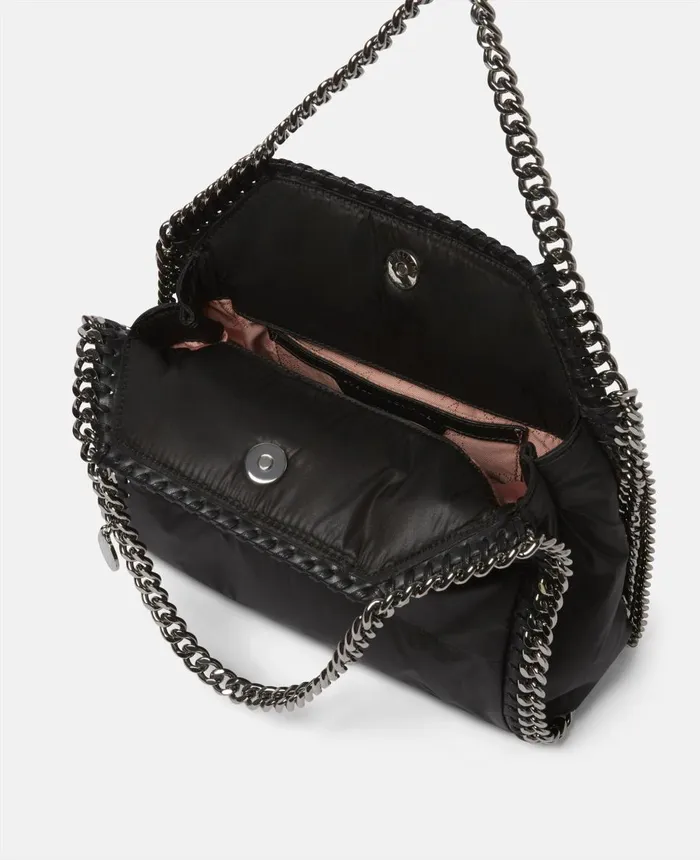 Stella McCartney Falabella Quilted Eco Nylon Mini Tote Bag Black Women Mini Bags And Clutches