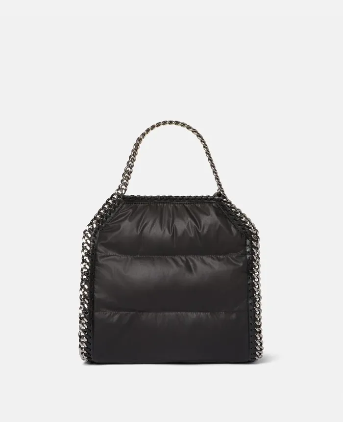 Stella McCartney Falabella Quilted Eco Nylon Mini Tote Bag Black Women Mini Bags And Clutches