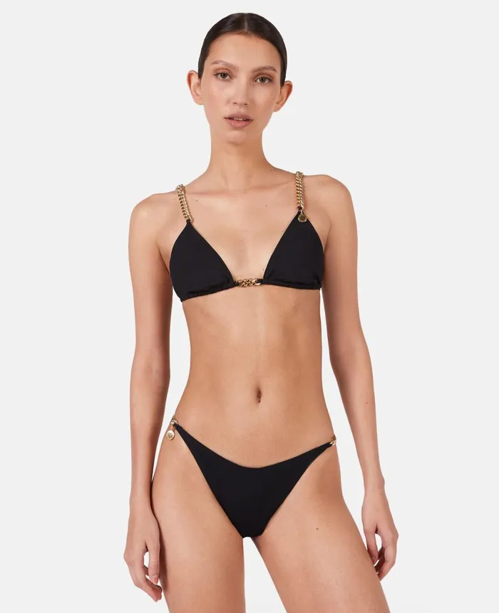 Stella McCartney Falabella Triangle Bikini Top Black Women Swimwear