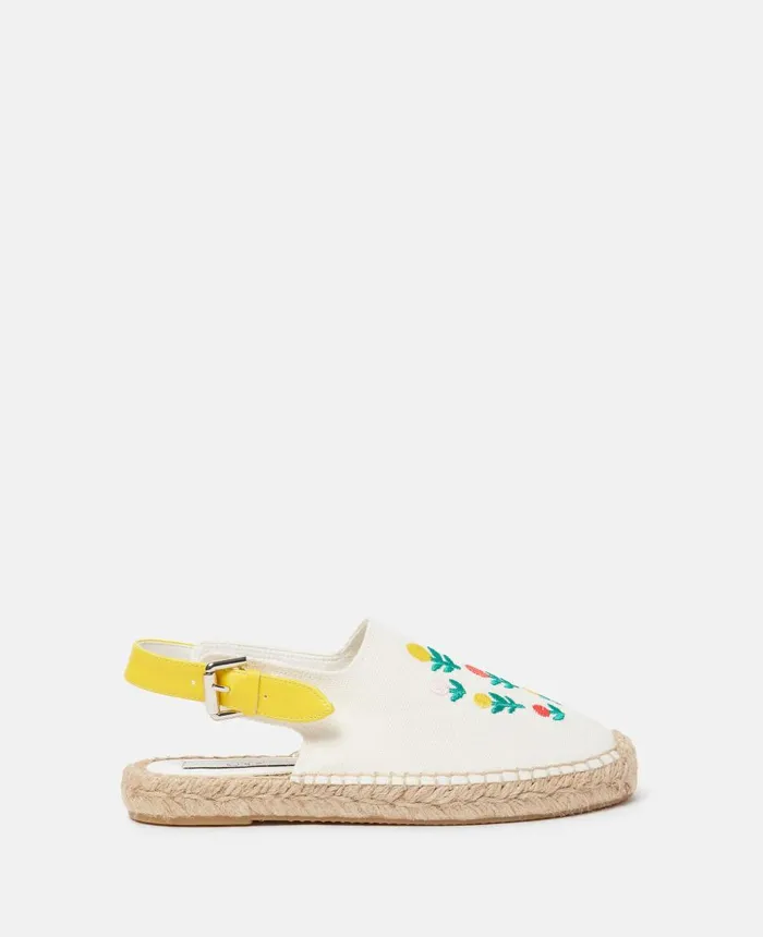 Stella McCartney Flower Embroidery Espadrille Sandals White Kids Shoes And Bags Stella McCartney Flower Embroidery Espadrille Sandals White Kids Shoes And Bags