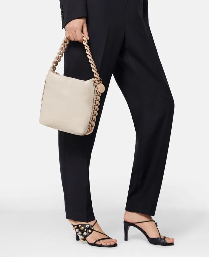 Stella McCartney Frayme Padded Bucket Shoulder Bag Semolina Women Frayme Bag Stella McCartney Frayme Padded Bucket Shoulder Bag Semolina Women Frayme Bag