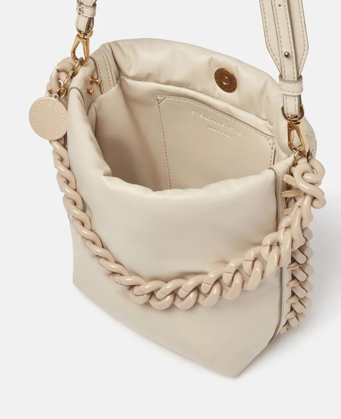 Stella McCartney Frayme Padded Bucket Shoulder Bag Semolina Women Frayme Bag Stella McCartney Frayme Padded Bucket Shoulder Bag Semolina Women Frayme Bag