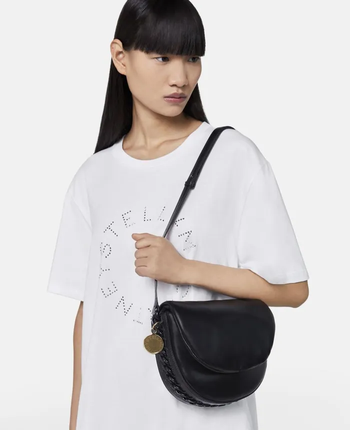 Stella McCartney Frayme Padded Medium Flap Shoulder Bag Black Women TopHandle Bags Stella McCartney Frayme Padded Medium Flap Shoulder Bag Black Women TopHandle Bags
