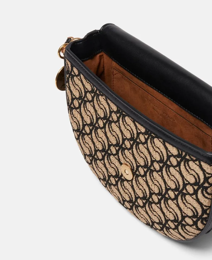 Stella McCartney Frayme SWave Medium Flap Shoulder Bag Raffia Beige Women Frayme Bag Stella McCartney Frayme SWave Medium Flap Shoulder Bag Raffia Beige Women Frayme Bag