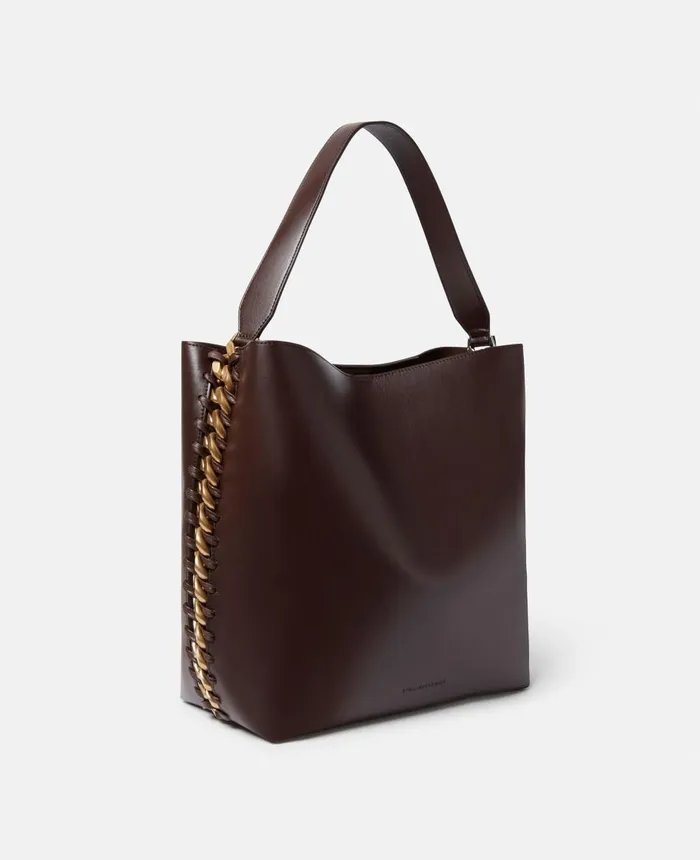 Stella McCartney Frayme Tote Bag Chocolate Brown Women Tote Bags