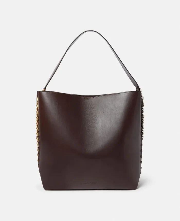 Stella McCartney Frayme Tote Bag Chocolate Brown Women Tote Bags