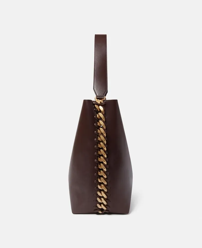 Stella McCartney Frayme Tote Bag Chocolate Brown Women Tote Bags