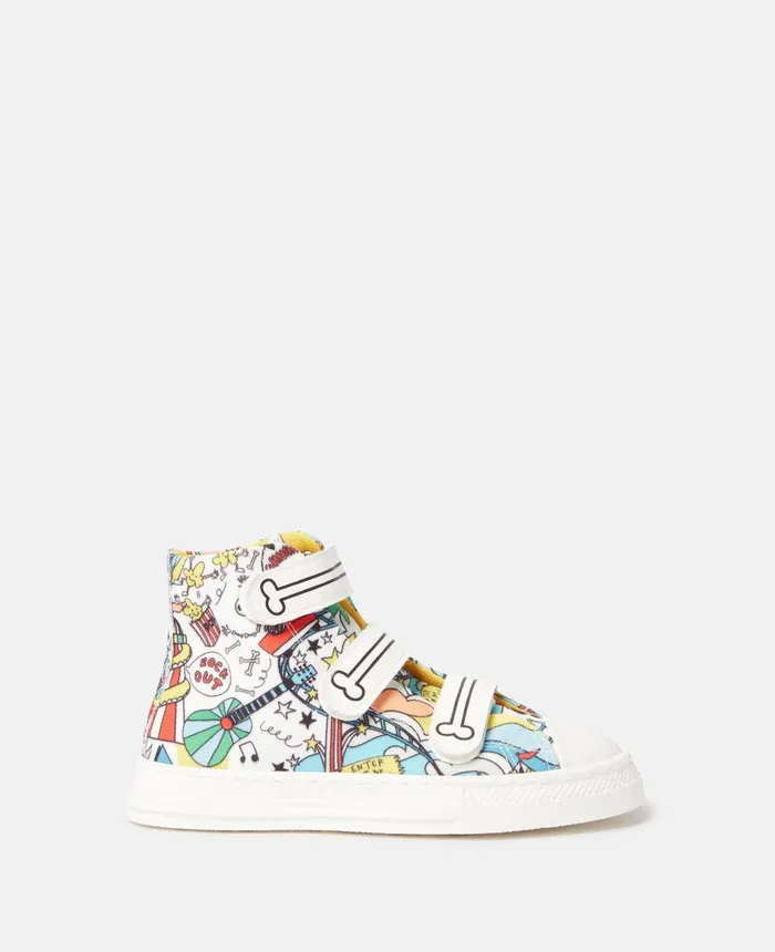 Stella McCartney Funfair Print HighTop Trainers Multicolour Kids Shoes And Accessories Stella McCartney Funfair Print HighTop Trainers Multicolour Kids Shoes And Accessories