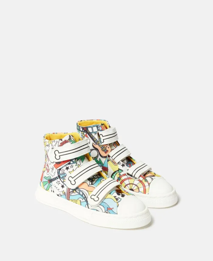Stella McCartney Funfair Print HighTop Trainers Multicolour Kids Shoes And Accessories Stella McCartney Funfair Print HighTop Trainers Multicolour Kids Shoes And Accessories