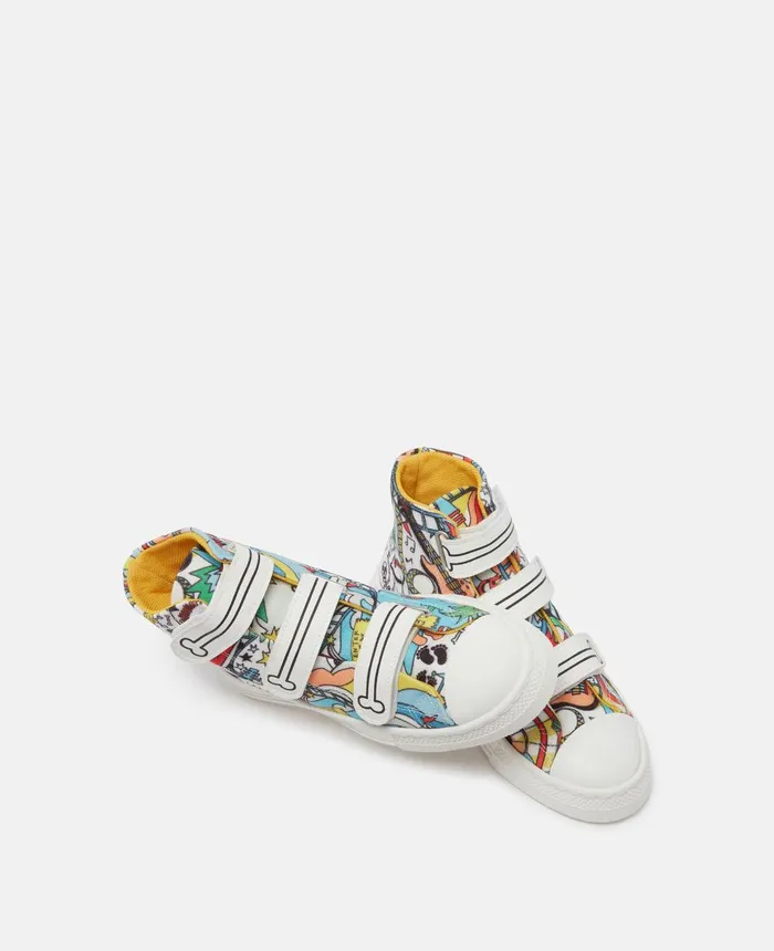 Stella McCartney Funfair Print HighTop Trainers Multicolour Kids Shoes And Accessories Stella McCartney Funfair Print HighTop Trainers Multicolour Kids Shoes And Accessories