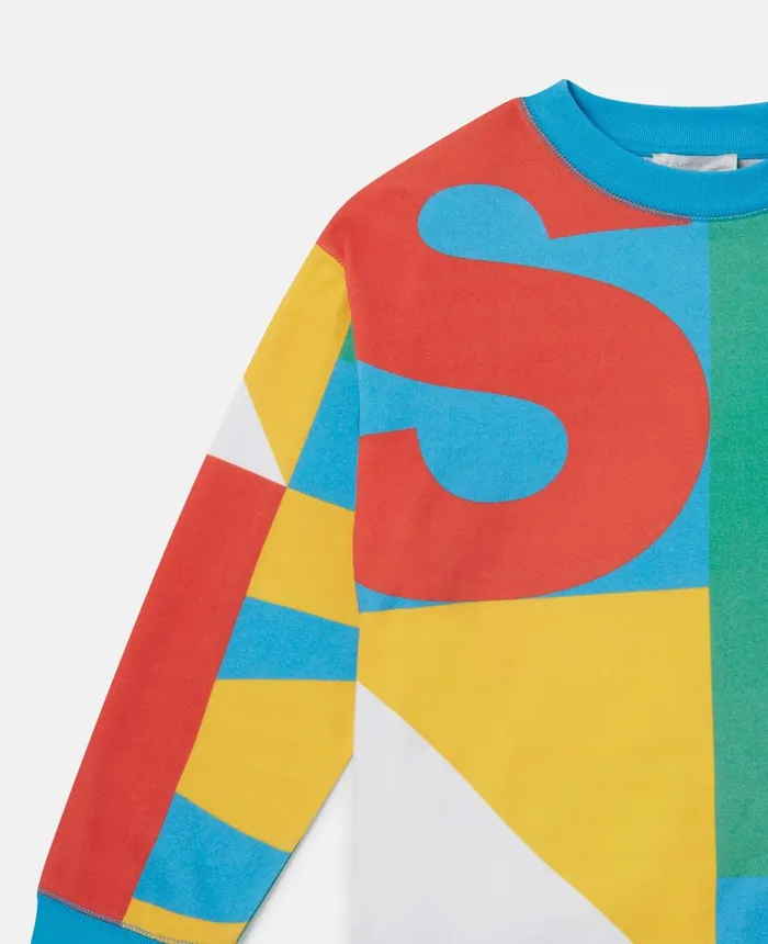 Stella McCartney Geometric Logo Print Active Oversized Sweatshirt Multicolour Kids TShirts And Sweatshirt Stella McCartney Geometric Logo Print Active Oversized Sweatshirt Multicolour Kids TShirts And Sweatshirt